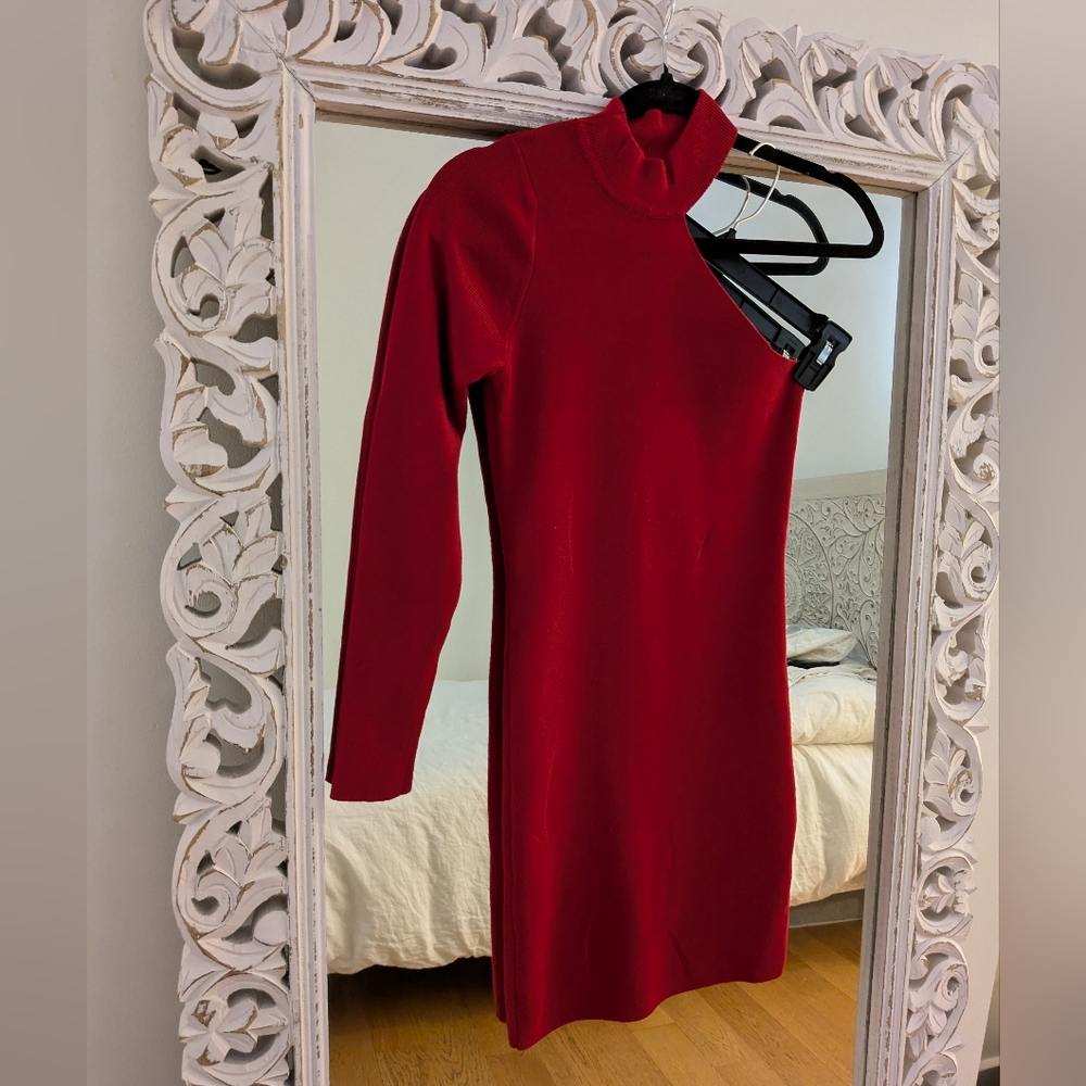 Red Mini knit dress - S